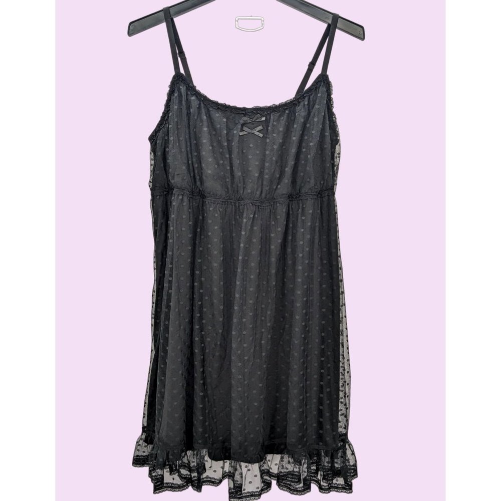Thorn & Fable Women Black Empire Waist Slip Strappy Dress Size 1X